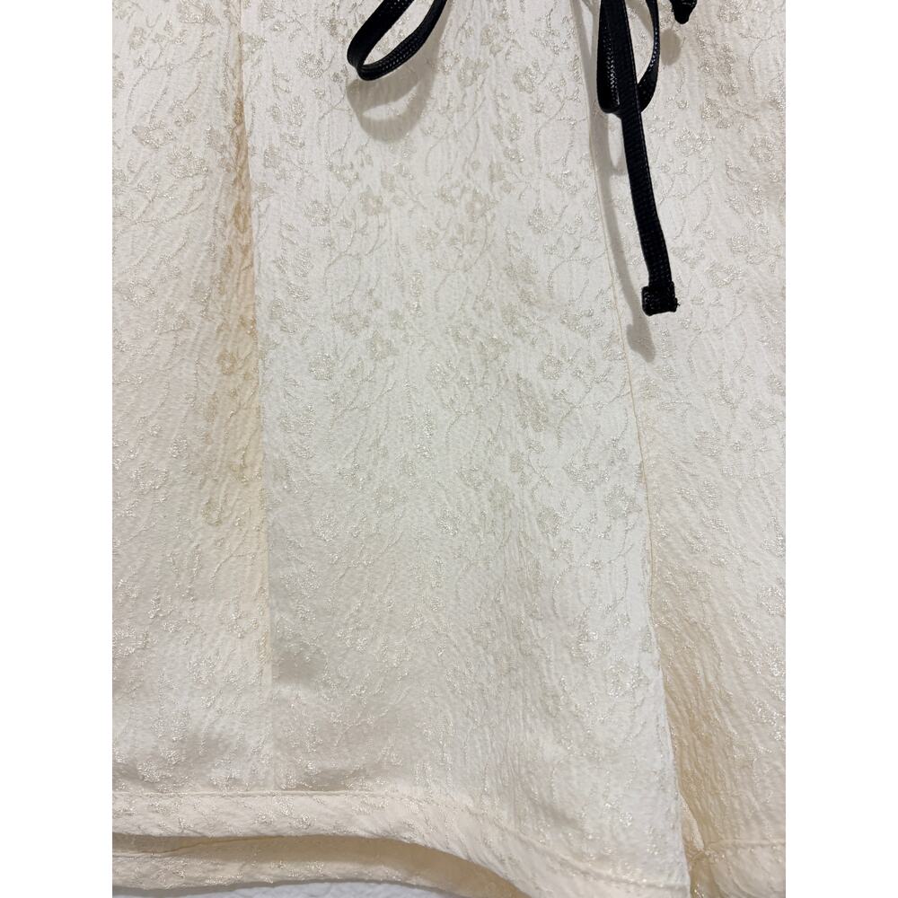 Free People Pearl Satin Shorts Tofu Pleated Jacquard Glam Boho Feminine Ballet - Picture 5 of 7